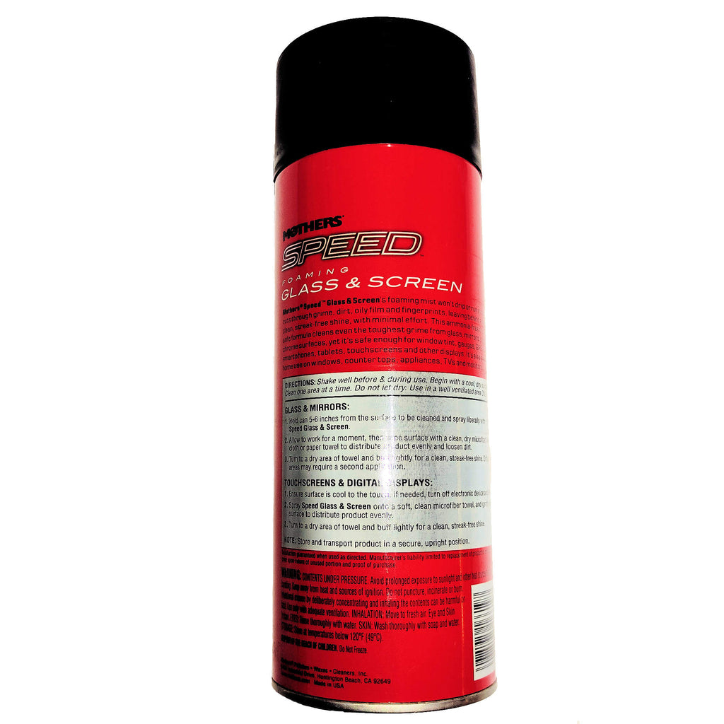 Mothers Speed Glass & Screen Cleaner Aerosol / Limpiador de cristales, pantallas y espejos.